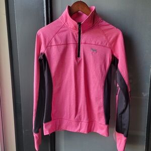 Victoria's Secret Pink and Black 1/4 Zip Pullover Reflective Jacket Small Petite